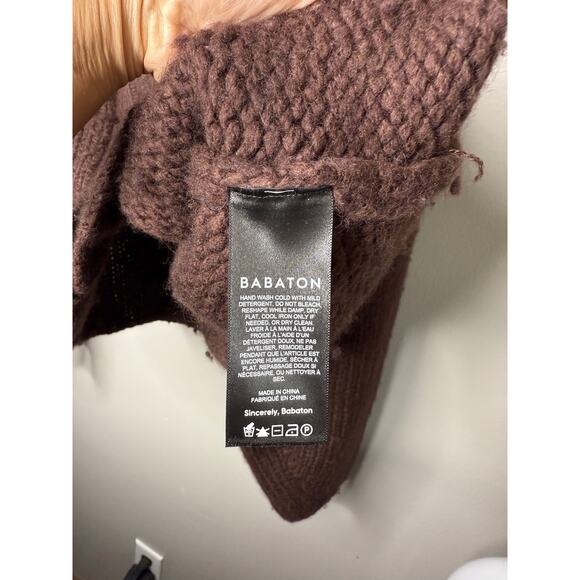 Aritzia Babaton Coffee Bean V Neck Cropped Cardigan Wool Blend Womens Size Small - Picture 6 of 7